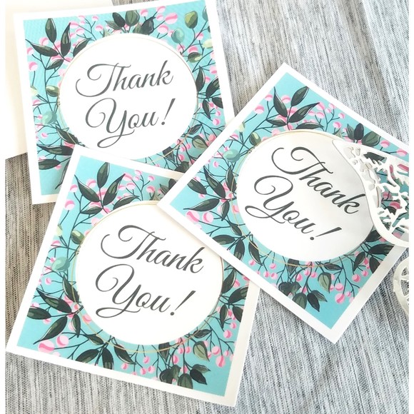 Set Of 100 Thank you! Stickers 2" x 2" - Picture 1 of 3
